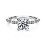Gabriel & Co. Amata – 14K White Gold Round Diamond Engagement Ring (ER14918R4W44JJ)