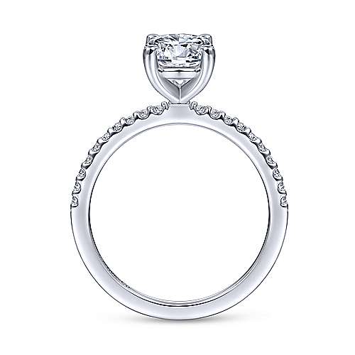 Gabriel & Co. Amata – 14K White Gold Round Diamond Engagement Ring (ER14918R4W44JJ)