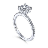 Gabriel & Co. Amata – 14K White Gold Round Diamond Engagement Ring (ER14918R4W44JJ)