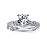 Gabriel & Co. Amata – 14K White Gold Round Diamond Engagement Ring (ER14918R4W44JJ)