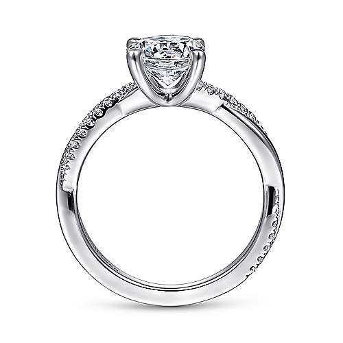 Gabriel & Co. R14922R4W44JJ Campana – 14K White Gold Round Diamond Engagement Ring
