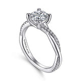 Gabriel & Co. R14922R4W44JJ Campana – 14K White Gold Round Diamond Engagement Ring