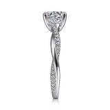 Gabriel & Co. R14922R4W44JJ Campana – 14K White Gold Round Diamond Engagement Ring