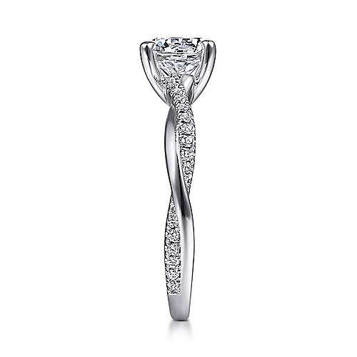 Gabriel & Co. R14922R4W44JJ Campana – 14K White Gold Round Diamond Engagement Ring