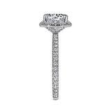 Gabriel & Co. ER14928R6W83JJ Adagio – 18K White Gold Octagonal Halo Round Diamond Engagement Ring