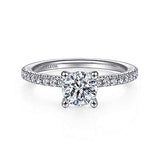 Gabriel & Co. Ulani ER14941R3W44JJ – 14K White Gold Round Diamond Engagement Ring