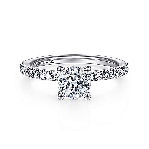 Gabriel & Co. Ulani ER14941R3W44JJ – 14K White Gold Round Diamond Engagement Ring