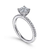 Gabriel & Co. Ulani ER14941R3W44JJ – 14K White Gold Round Diamond Engagement Ring