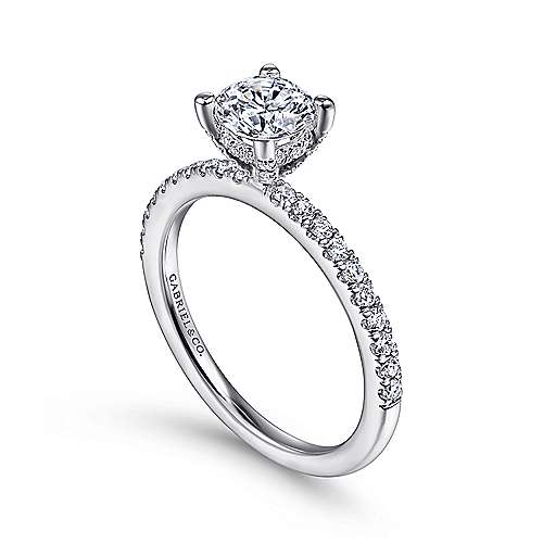 Gabriel & Co. Ulani ER14941R3W44JJ – 14K White Gold Round Diamond Engagement Ring
