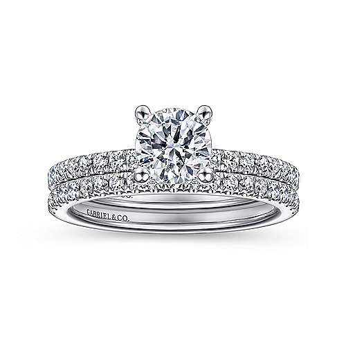 Gabriel & Co. Ulani ER14941R3W44JJ – 14K White Gold Round Diamond Engagement Ring