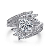 Gabriel & Co. Electra ER14967R6W44JJ – 14K White Gold Round Halo Diamond Bypass Engagement Ring