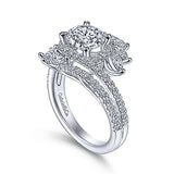 Gabriel & Co. Electra ER14967R6W44JJ – 14K White Gold Round Halo Diamond Bypass Engagement Ring