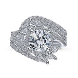 Gabriel & Co. Electra ER14967R6W44JJ – 14K White Gold Round Halo Diamond Bypass Engagement Ring