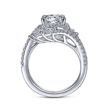 Gabriel & Co. Electra ER14967R6W44JJ – 14K White Gold Round Halo Diamond Bypass Engagement Ring