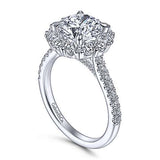 Gabriel & Co. Charmaine ER14968R8W44JJ – 14K White Gold Round Halo Diamond Engagement Ring
