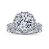 Gabriel & Co. Charmaine ER14968R8W44JJ – 14K White Gold Round Halo Diamond Engagement Ring