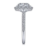 Gabriel & Co. Charmaine ER14968R8W44JJ – 14K White Gold Round Halo Diamond Engagement Ring