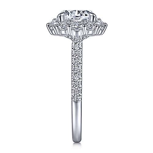 Gabriel & Co. Charmaine ER14968R8W44JJ – 14K White Gold Round Halo Diamond Engagement Ring