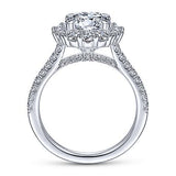 Gabriel & Co. Charmaine ER14968R8W44JJ – 14K White Gold Round Halo Diamond Engagement Ring