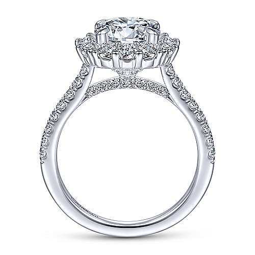 Gabriel & Co. Charmaine ER14968R8W44JJ – 14K White Gold Round Halo Diamond Engagement Ring