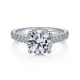 Gabriel & Co. Camden ER14976R8W83JJ – 18K White Gold Hidden Halo Round Diamond Engagement Ring