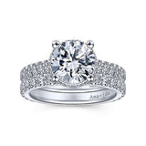 Gabriel & Co. Camden ER14976R8W83JJ – 18K White Gold Hidden Halo Round Diamond Engagement Ring