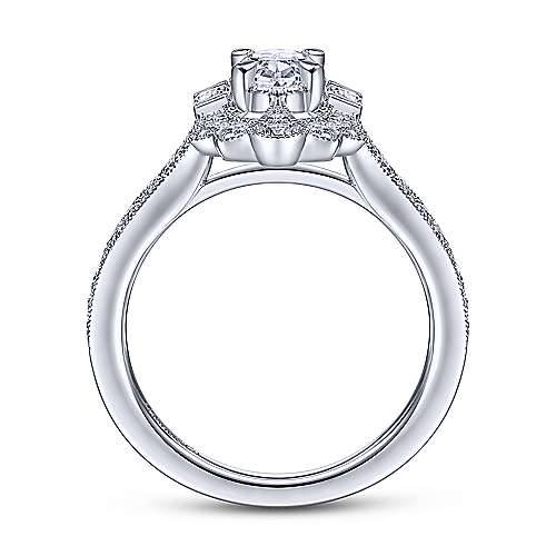 Gabriel & Co. Duchess ER14979O2W44JJ – Art Deco 14K White Gold Oval Halo Diamond Engagement Ring