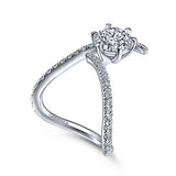 Gabriel & Co. R15012R6W44JJ Celestial – 14K White Gold Free Form Round Diamond Engagement Ring