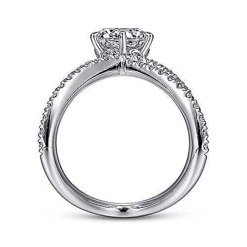 Gabriel & Co. R15013R6W44JJ Atlantis – 14K White Gold Free Form Round Diamond Engagement Ring