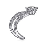 Gabriel & Co. R15013R6W44JJ Atlantis – 14K White Gold Free Form Round Diamond Engagement Ring