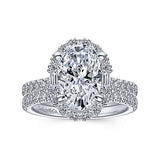 Gabriel & Co. R15015O8W44JJ Hamilton – 14K White Gold Oval Halo Diamond Engagement Ring