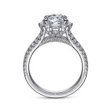 Gabriel & Co. ER15030R6W44JJ Rainier – 14K White Gold Cushion Halo Round Diamond Engagement Ring