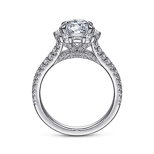 Gabriel & Co. ER15030R6W44JJ Rainier – 14K White Gold Cushion Halo Round Diamond Engagement Ring