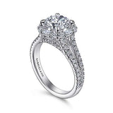 Gabriel & Co. ER15030R6W44JJ Rainier – 14K White Gold Cushion Halo Round Diamond Engagement Ring