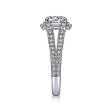 Gabriel & Co. ER15030R6W44JJ Rainier – 14K White Gold Cushion Halo Round Diamond Engagement Ring