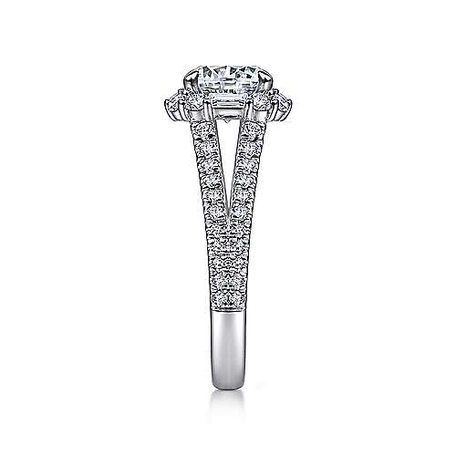Gabriel & Co. ER15030R6W44JJ Rainier – 14K White Gold Cushion Halo Round Diamond Engagement Ring