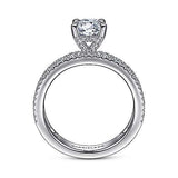 Gabriel & Co. ER15175R4W44JJ Uliana – 14K White Gold Wide Band Round Diamond Engagement Ring