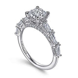 Gabriel & Co. ER15179R4W44JJ Grazia – 14K White Gold Round Diamond Engagement Ring
