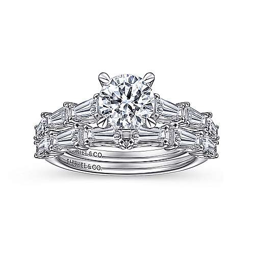 Gabriel & Co. ER15179R4W44JJ Grazia – 14K White Gold Round Diamond Engagement Ring