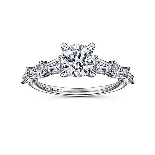 Gabriel & Co. ER15179R4W44JJ Grazia – 14K White Gold Round Diamond Engagement Ring