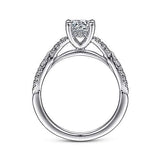 Gabriel & Co. ER15183R3W44JJ Unica – 14K White Gold Split Shank Round Diamond Engagement Ring