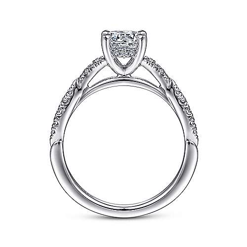 Gabriel & Co. ER15183R3W44JJ Unica – 14K White Gold Split Shank Round Diamond Engagement Ring