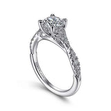 Gabriel & Co. ER15183R3W44JJ Unica – 14K White Gold Split Shank Round Diamond Engagement Ring