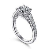 Gabriel & Co. ER15185R6W44JJ Talia – 14K White Gold Round Diamond Engagement Ring