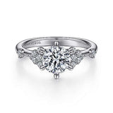 Gabriel & Co. Leonora ER15193R4W44JJ – 14K White Gold Round Diamond Engagement Ring