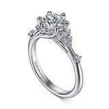 Gabriel & Co. Leonora ER15193R4W44JJ – 14K White Gold Round Diamond Engagement Ring