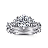 Gabriel & Co. Leonora ER15193R4W44JJ – 14K White Gold Round Diamond Engagement Ring