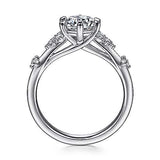 Gabriel & Co. Leonora ER15193R4W44JJ – 14K White Gold Round Diamond Engagement Ring