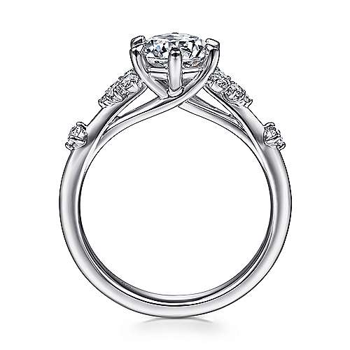 Gabriel & Co. Leonora ER15193R4W44JJ – 14K White Gold Round Diamond Engagement Ring