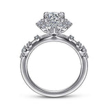 Gabriel & Co. ER15195R4W44JJ Idalia – 14K White Gold Fancy Halo Round Diamond Engagement Ring